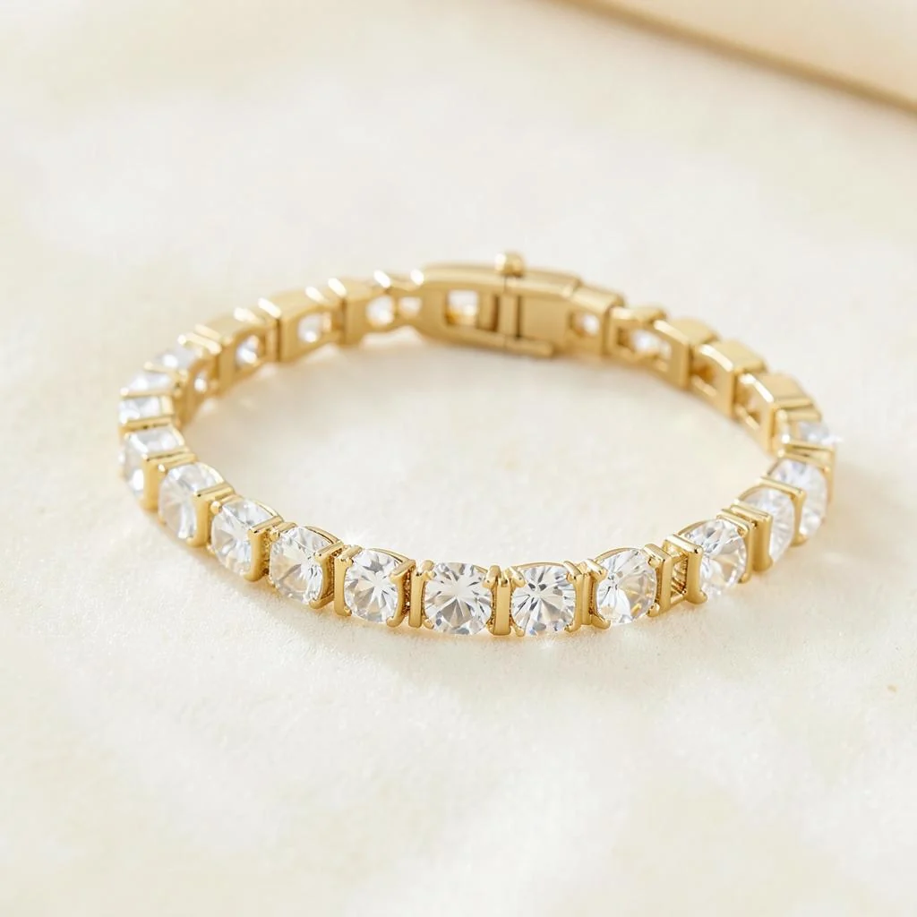 Pulseira Riviera com sequência elegante de cristais