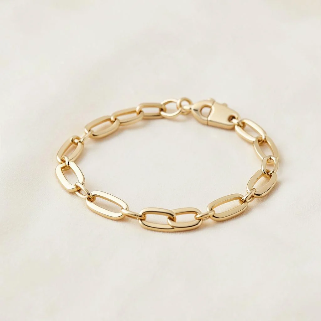 Pulseira Elo Dourado com elos ovais polidos