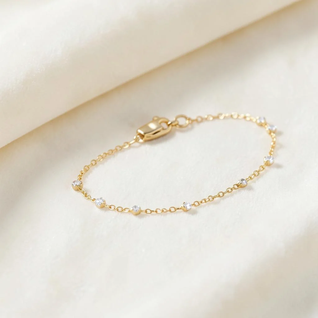 Pulseira Lumi de corrente delicada com pontos de luz